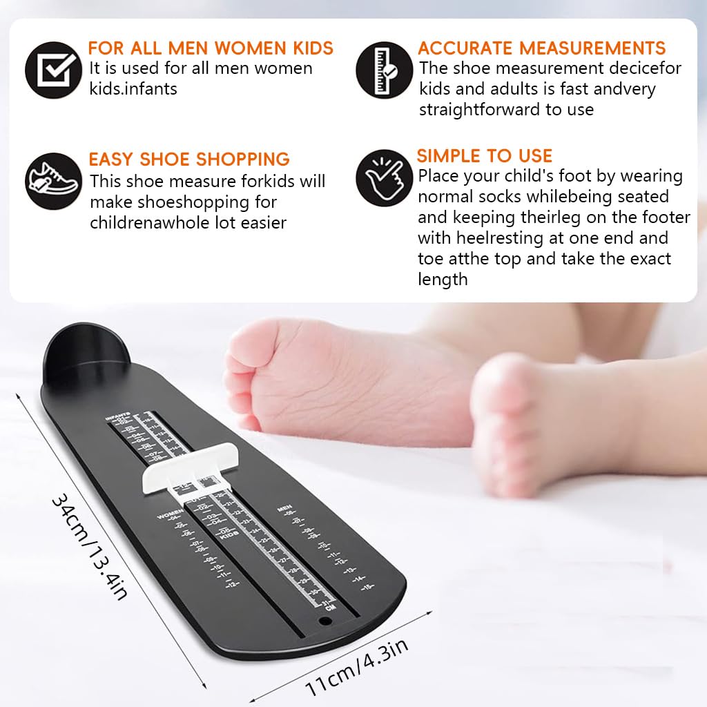 HASTHIP Foot Measurement Device Shoe Size Measuring Device for Kids and Adults, EU/US Standard Foot Measurement Tool HASTHIP Foot Measurement Device Shoe Size Measuring Device for Kids and Adults, EU/US Standard Foot Measurement Tool